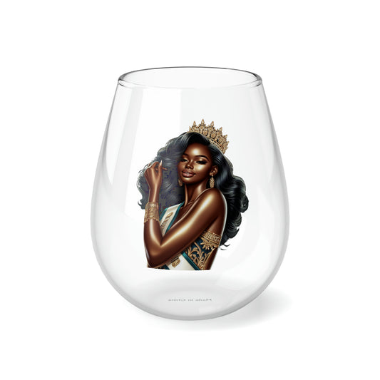 Crowned Elegance Stemless Glass